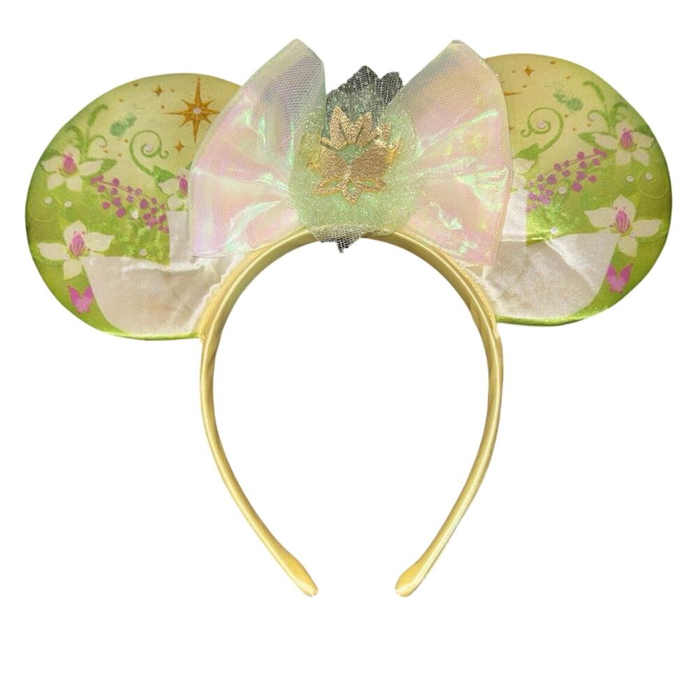 Disney Green Floral Tiana Princess Mouse Ear Headband